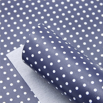 NAVY BLUE SMOOTH Polka Dot Faux Leather Sheets