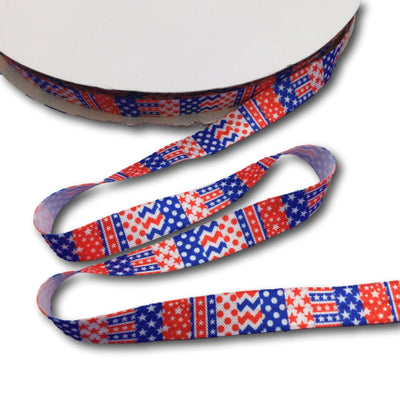 4TH OF JULY Print Fold Over Elastic