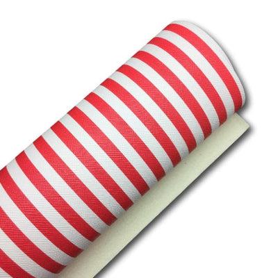 LARGE RED STRIPES Canvas Fabric Sheet, Faux Leather Sheet, Leather for Earrings, Hair Bow Material