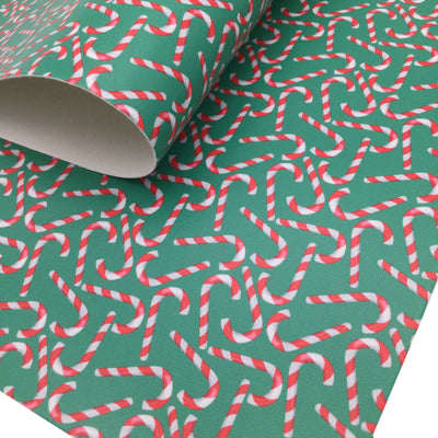 CANDY CANES Faux Leather Sheets