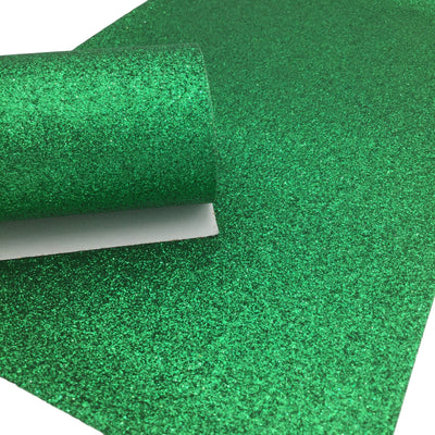 KELLY GREEN Fine Glitter Faux Leather Sheet