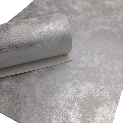 SILVER Oil Slick Faux Leather, PU Leather Sheets, Fabric Sheets, Leather for Earrings