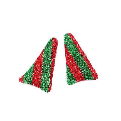 RED AND GREEN Tinsel Padded Unicorn Horn
