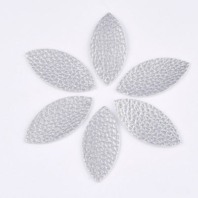 SILVER Faux Leather Petal Cut Outs 4 Pairs