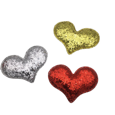 Chunky Glitter Hearts Set of 2