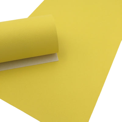 YELLOW SAFFIANO Faux Leather Sheets, Saffiano Texture, Leather for Earrings, Fabric Sheet, Textured Leather