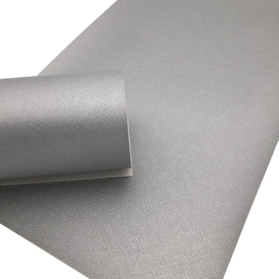 SILVER SAFFIANO Faux Leather Sheets, Saffiano Texture, Leather for Earrings, Fabric Sheet, Textured Leather