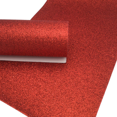 RED Fine Glitter Faux Leather Sheet