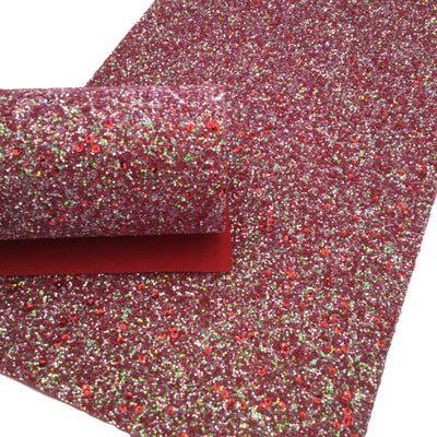 CHERRY BOMB RED Sequin Chunky Glitter Canvas Sheets