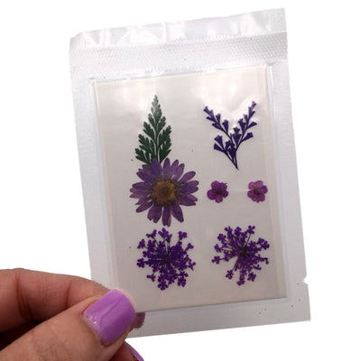 Small Purple Pressed Dry Flowers, Dried Flat Flower Packs, Pressed Flowers For Resin Crafts