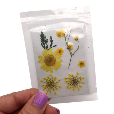Small Yellow Pressed Dry Flowers, Dried Flat Flower Packs, Pressed Flowers For Resin Crafts