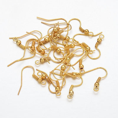 100 Pcs Earring hooks - Gold Plated - Nickel free