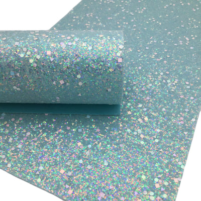 TEAL BLUE Candy Crush Chunky Glitter Canvas Sheets