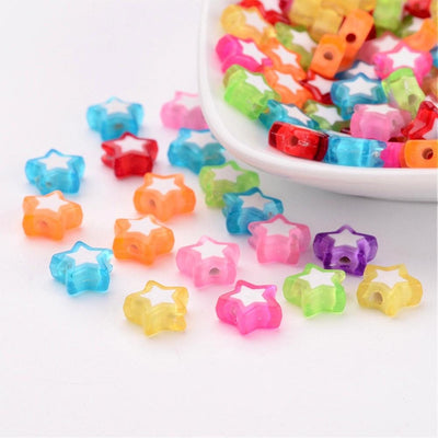 100 pcs Colorful Star Beads 9x10mm