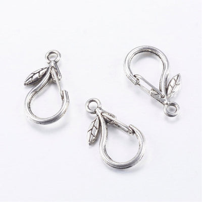 10pcs Tibetan Style Alloy Keychain Clasp Findings, Drop, Cadmium Free and Nickel Free & Lead Free, Antique Silver