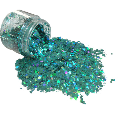 TEAL BLUE HOLOGRAPHIC Chunky Glitter Mix