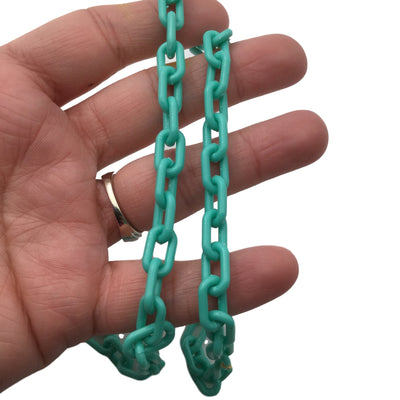 TEAL GREEN Plastic Chain 16 inch, 8mm Wide