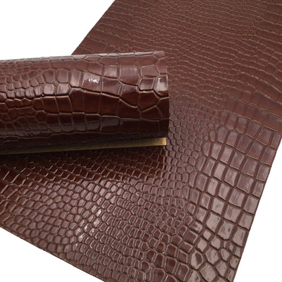 BROWN ALLIGATOR  Faux Leather Sheets