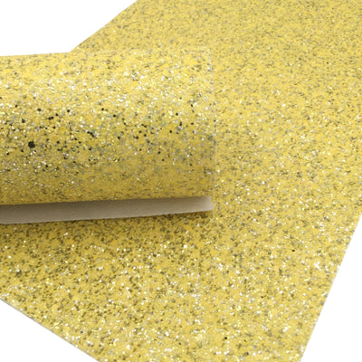 YELLOW AND SILVER Chunky Glitter Canvas Sheets