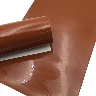 CARAMEL BROWN PATENT Faux Leather Sheets