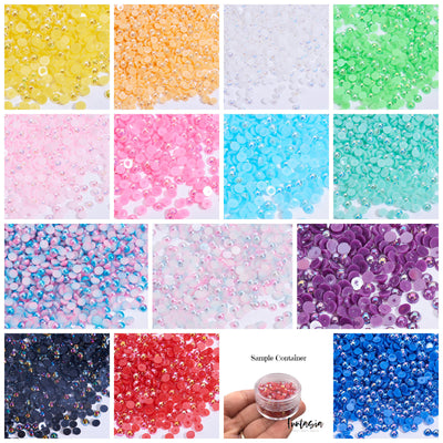 4mm ABS Plastic Imitation Pearl Cabochon in a Container (15grams-400pcs Aproxx.) - Choose Your Color