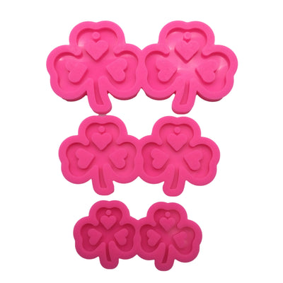 LUCKY CLOVER Shiny Silicone Earring Mold, Shiny Silicone Molds for Epoxy Crafts, Resin Craft Molds, Epoxy Resin Jewelry Making Supplies