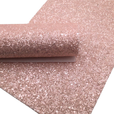 BLUSH PINK FROSTED Chunky Glitter fabric Sheets
