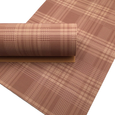TAWNY PLAID EMBOSSED Faux Leather Sheet