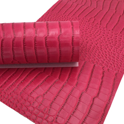 HOT PINK CROCODILE  Faux Leather Sheets