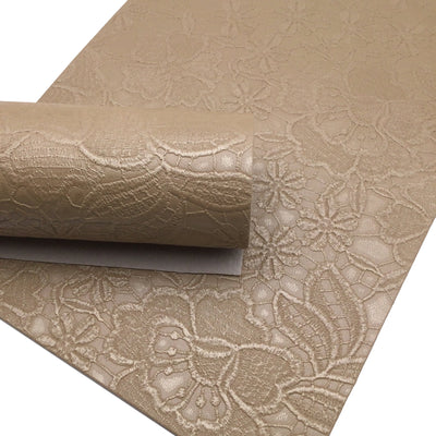GOLD FLORAL EMBOSSED Faux Leather Sheets