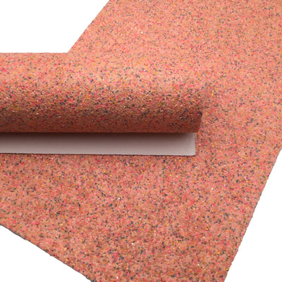 CORAL MIXED Chunky Glitter fabric Sheets