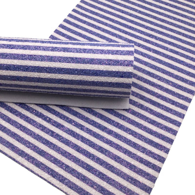 BLUE STRIPES Chunky Glitter fabric Sheets