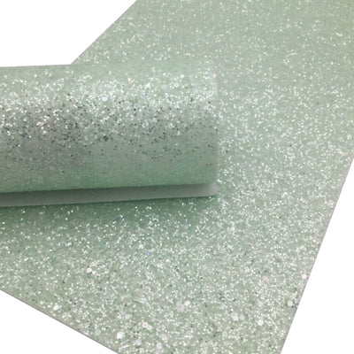 MINT GREEN FROSTED Chunky Glitter fabric Sheets