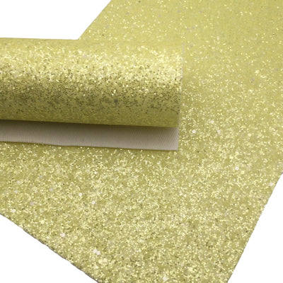 YELLOW FROSTED Chunky Glitter fabric Sheets