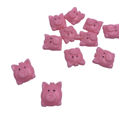 8 Pink Piggy Flatback Cabochon