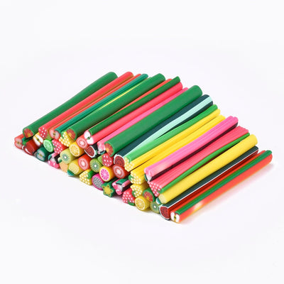 10 Assorted Fruit Polymer Clay Canes 6mm