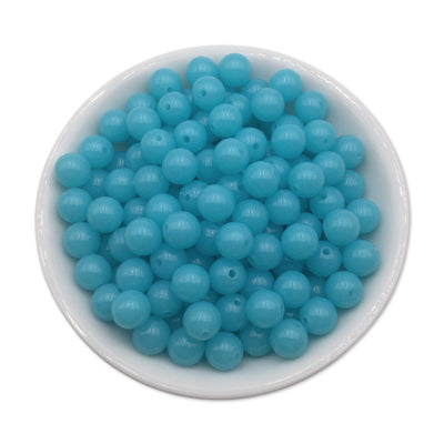 50 Sky Blue Bubblegum Beads 10mm, Acrylic Beads, Chunky Beads for Jewelry