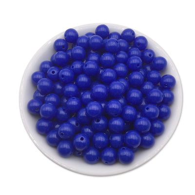 50 Royal Blue Bubblegum Beads 10mm, Acrylic Beads, Chunky Beads for Jewelry