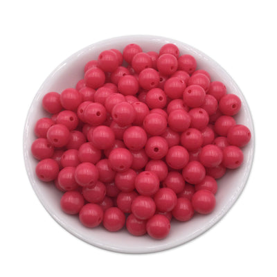 50 Hot Pink Bubblegum Beads 10mm, Acrylic Beads, Chunky Beads for Jewelry