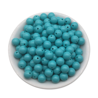 50 Turquoise Blue  Bubblegum Beads 10mm, Acrylic Beads, Chunky Beads for Jewelry