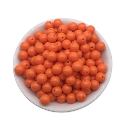 50 Orange Bubblegum Beads 10mm, Acrylic Beads, Chunky Beads for Jewelry