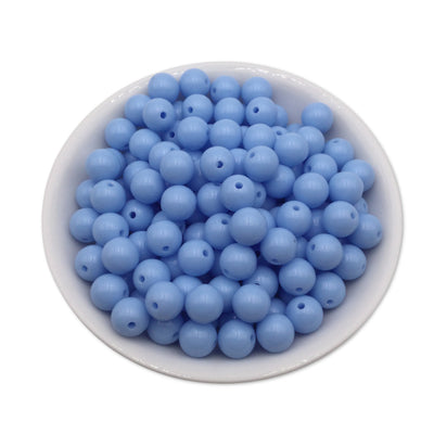 50 Cornflower Blue Bubblegum Beads 10mm, Acrylic Beads, Chunky Beads for Jewelry