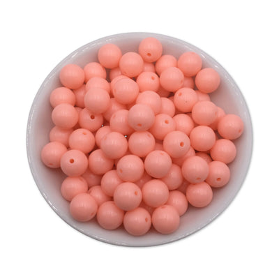 50 Peachy Bubblegum Beads 10mm, Acrylic Beads, Chunky Beads for Jewelry