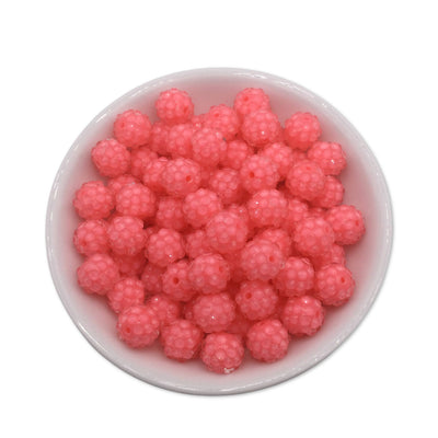 12mm  Watermelon Pink Rhinestone Beads - Pack of 10