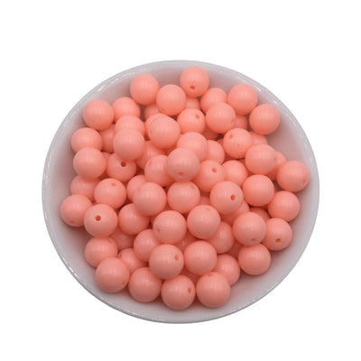 50 Peachy Bubblegum Beads 12mm, Acrylic Beads, Chunky Beads for Jewelry