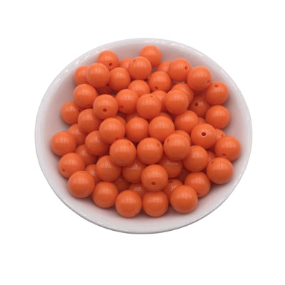 50 Orange Bubblegum Beads 12mm, Acrylic Beads, Chunky Beads for Jewelry