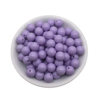 50 Light Purple Bubblegum Beads 12mm