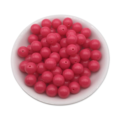 50 Hot Pink Bubblegum Beads 12mm, Acrylic Beads, Chunky Beads for Jewelry