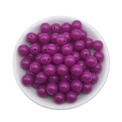 50 Grape Purple Bubblegum Beads 12mm, Acrylic Beads, Chunky Beads for Jewelry