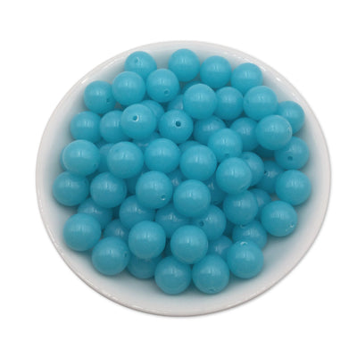 50 Sky Blue Bubblegum Beads 12mm, Acrylic Beads, Chunky Beads for Jewelry